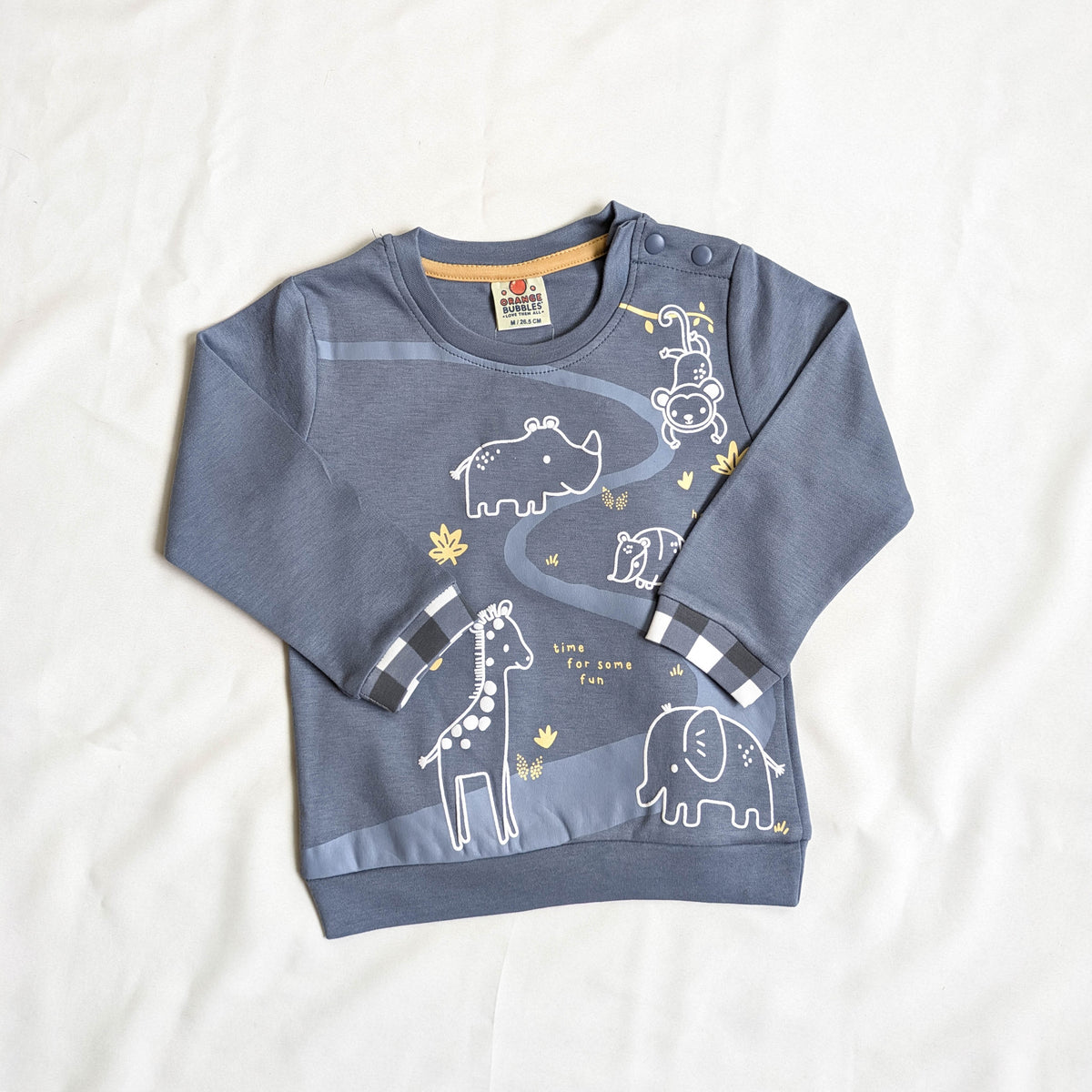 Safari Animal Sweatshirt & Gingham Pocket Joggers Set