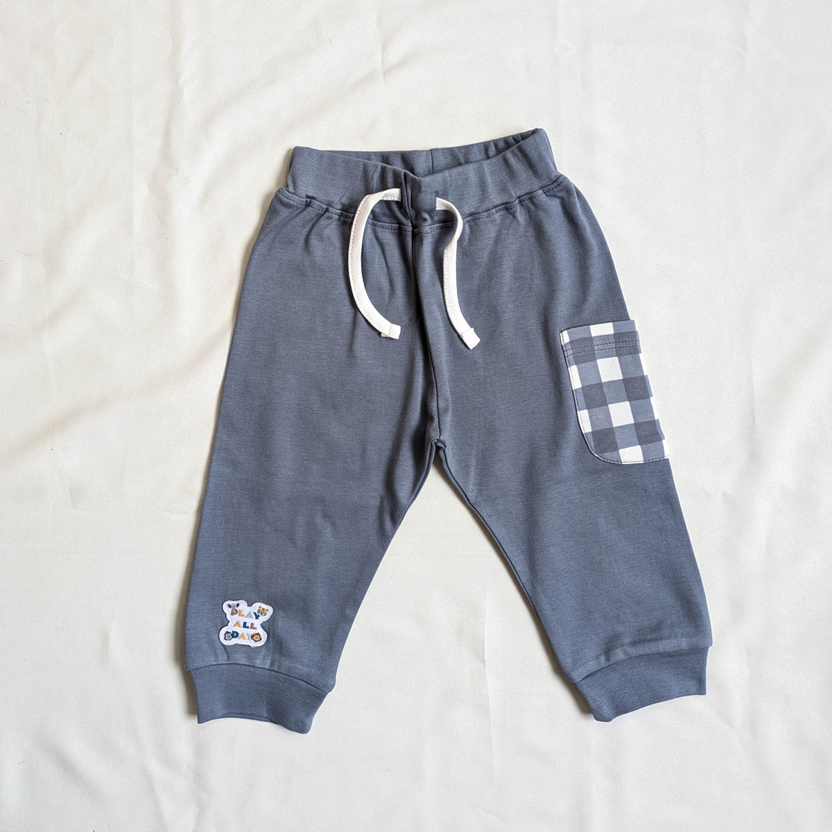 Safari Animal Sweatshirt & Gingham Pocket Joggers Set