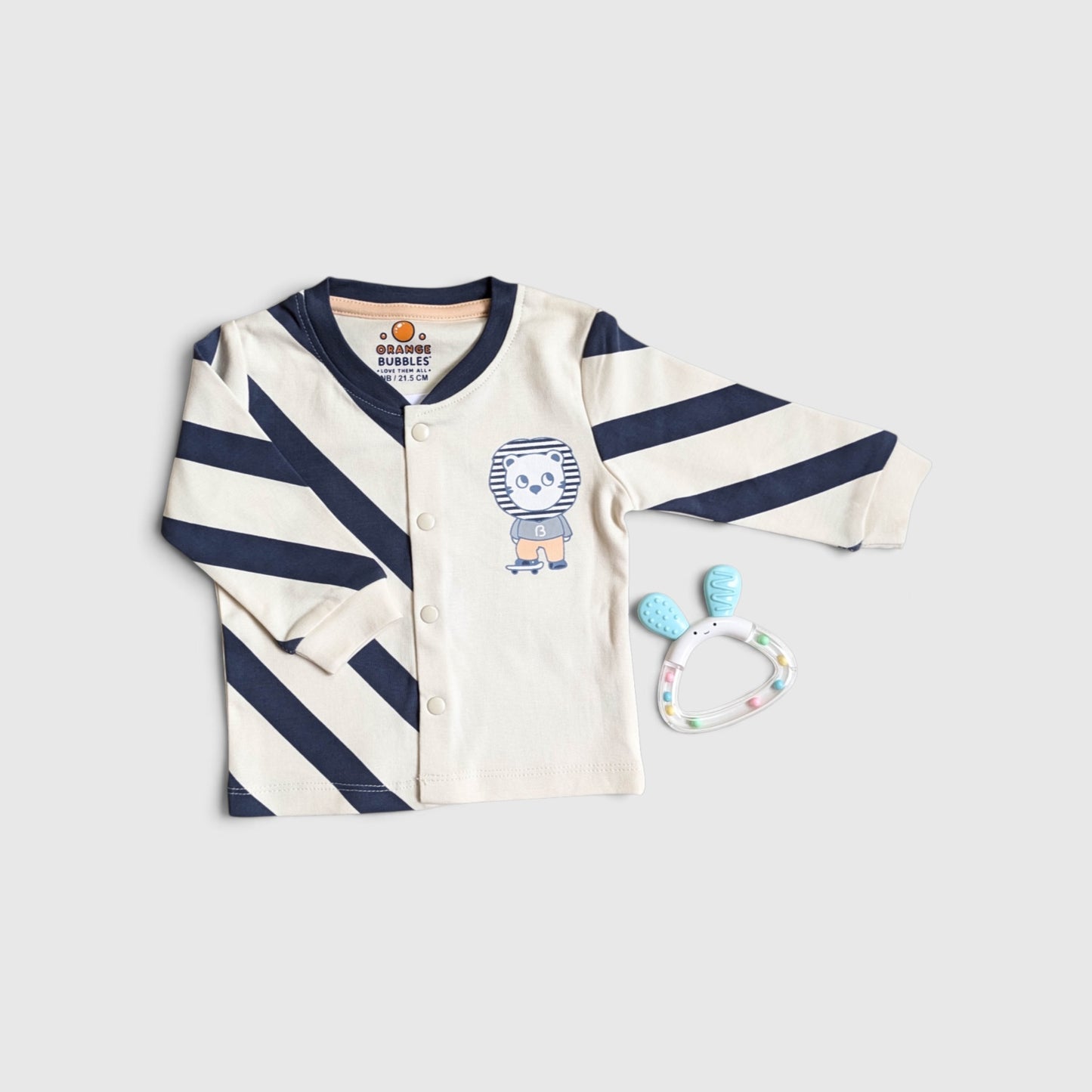 Skater Lion Cardigan & Side-Stripe Joggers Set