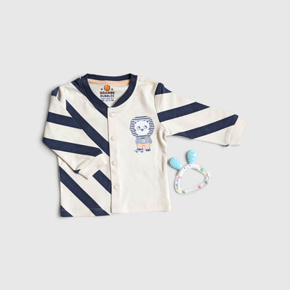 Skater Lion Cardigan & Side-Stripe Joggers Set