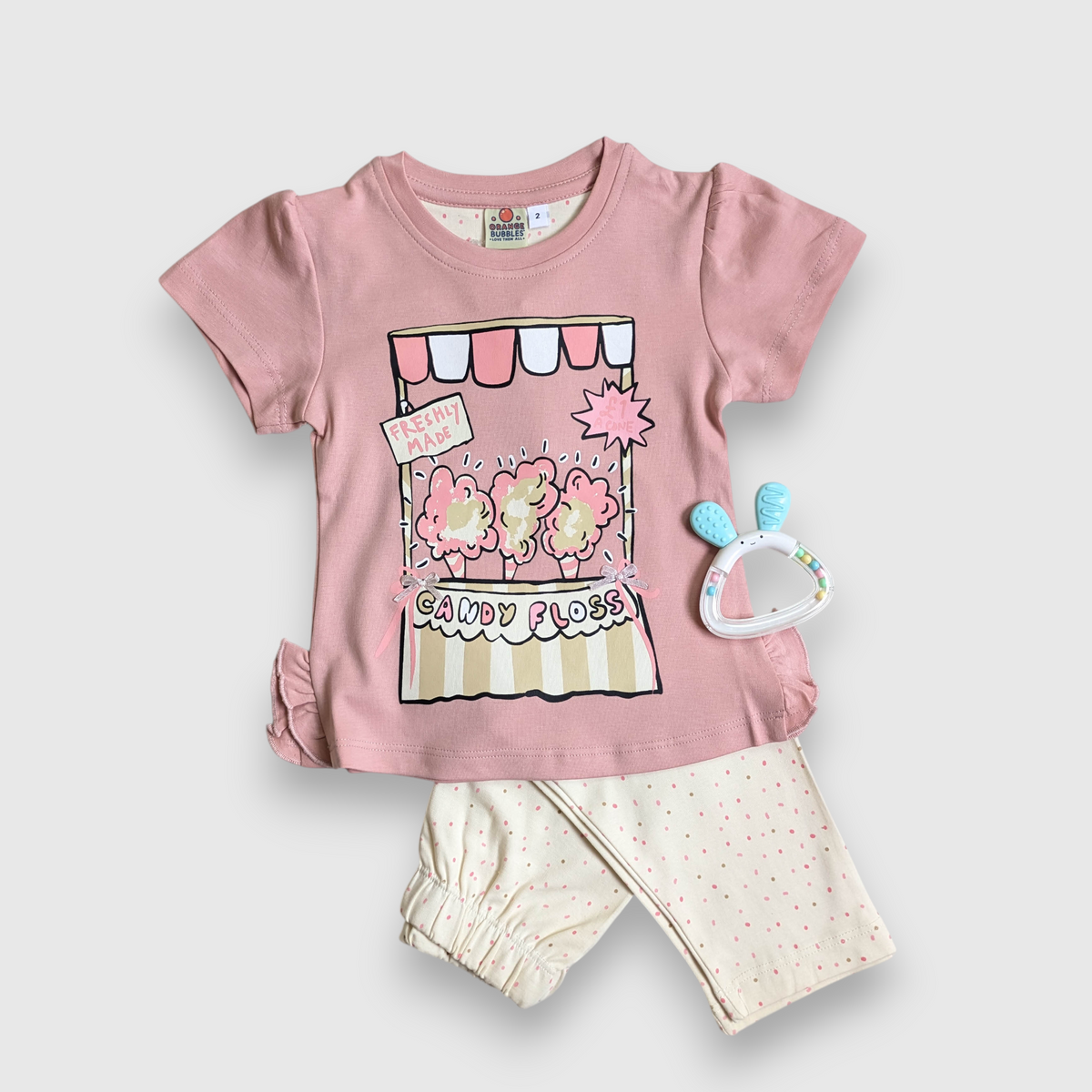 Candy Floss Top & Polka Dot Leggings Set