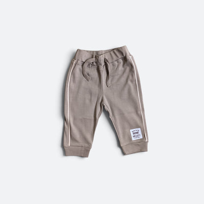 Unisex Baby Light Pink Hedgehog Henley Top & Taupe Trousers Set