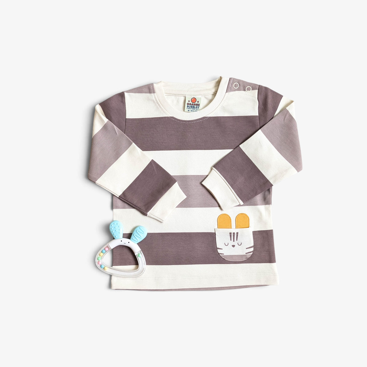 Striped Tiger Pocket Top & Textured Joggers Set