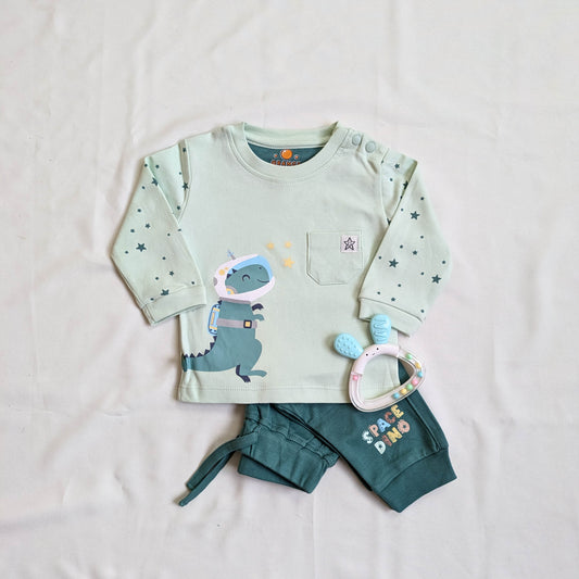 Space Dino Baby Long-Sleeve & Jogger Set