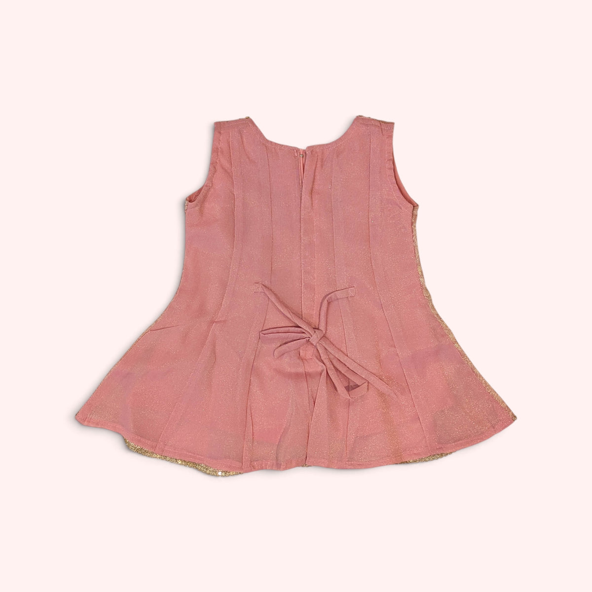 Dusty Rose & Gold Mirror-Work Sharara Set