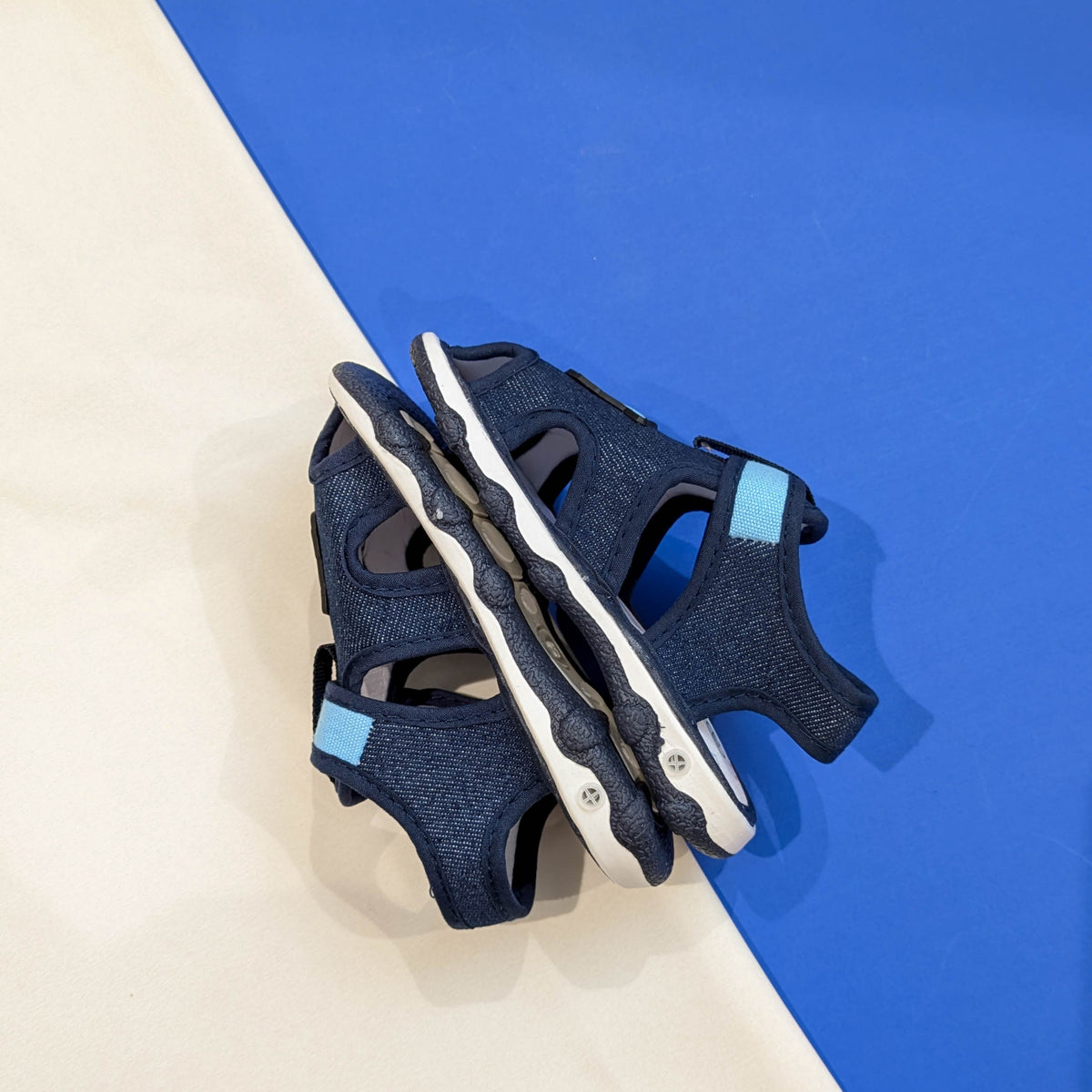 Boys' Denim-Look Truck Motif Open-Toe Sandals – Navy Blue