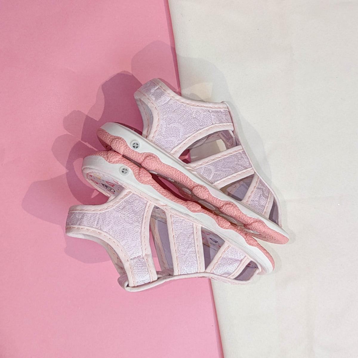 Little Feet, Big Adventures! Light Pink Butterfly Caged Sandals