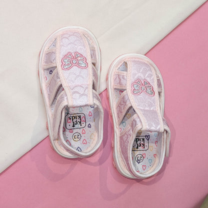 Little Feet, Big Adventures! Light Pink Butterfly Caged Sandals