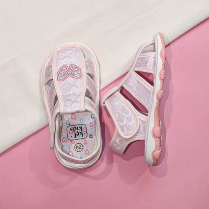 Little Feet, Big Adventures! Light Pink Butterfly Caged Sandals