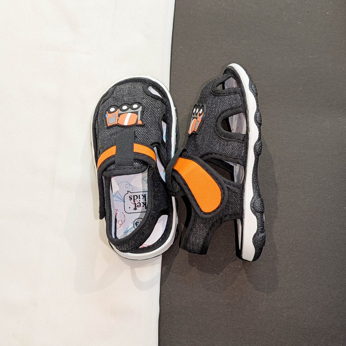 Toddler Closed-Toe Denim Sandals black