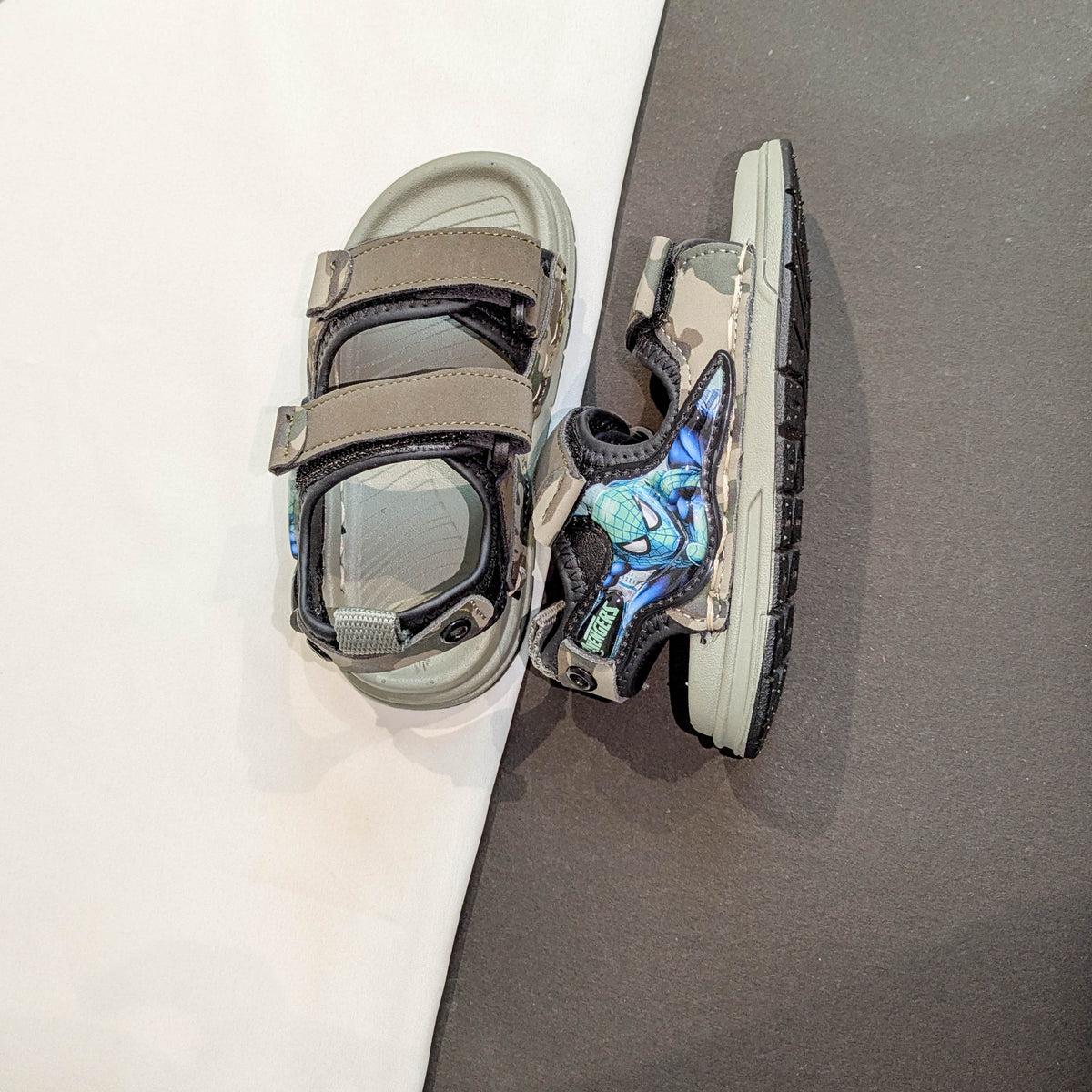 Kids Superhero Camo Outdoor Sandals