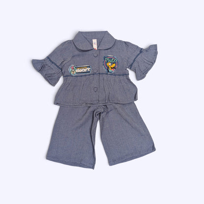 Kids 2-Piece Denim-Look Character Outfit Set