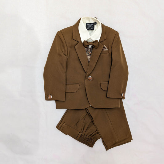 New Born 4-Piece Formal Suit Set – Brown