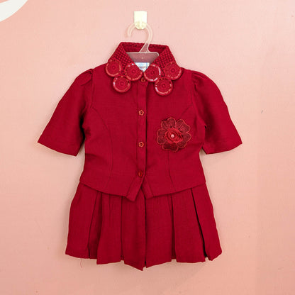 Girls' 2-Piece Red Co-Ord Set