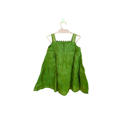 Olive Green Embroidered Anarkali Kurti Set with Trousers & Dupatta