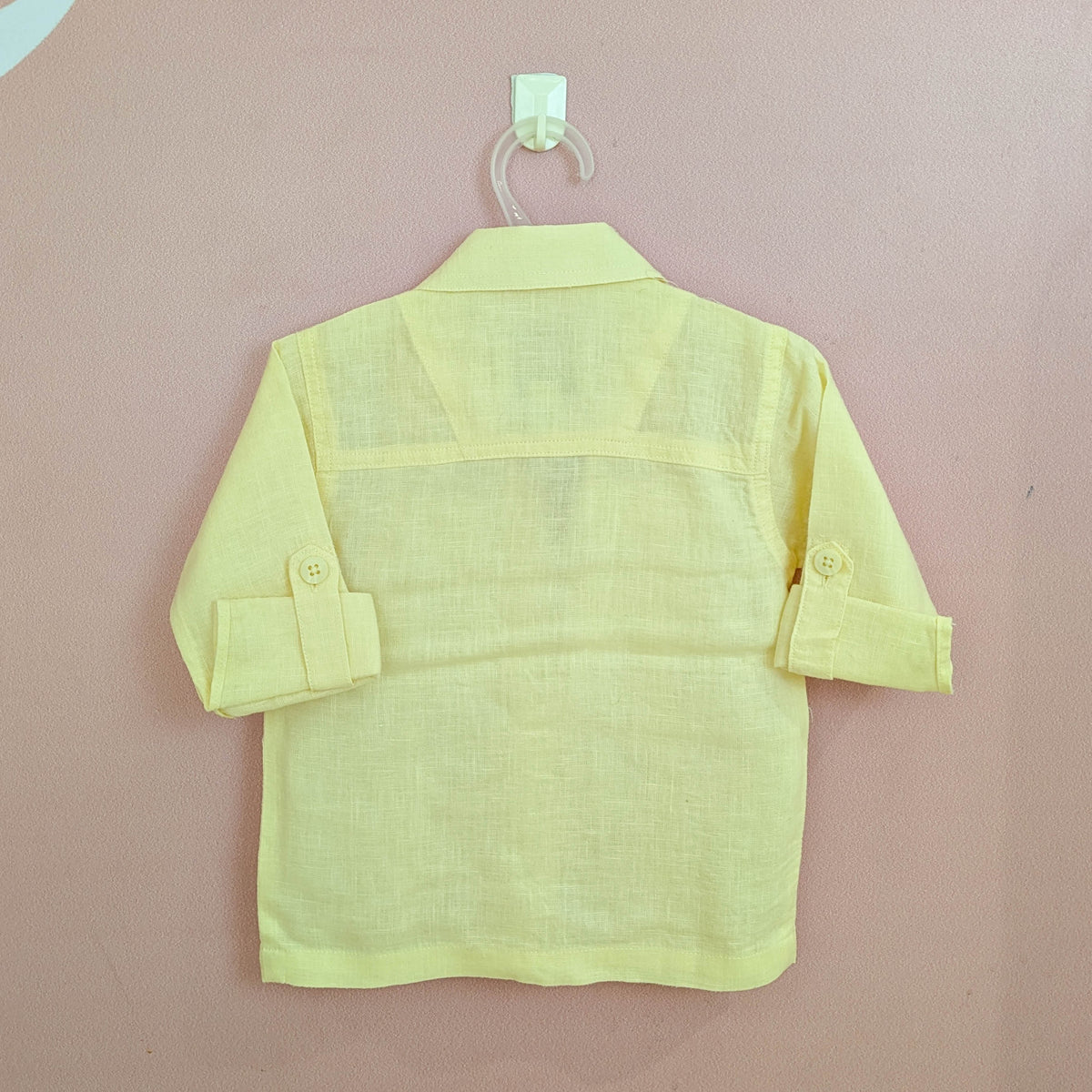 Boys Lemon Yellow Linen-Blend Set – Utility Jacket, Graphic Tee & Cargo Pants