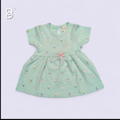 NEWBORN FROCK-GREEN