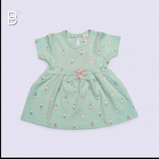 NEWBORN FROCK-GREEN