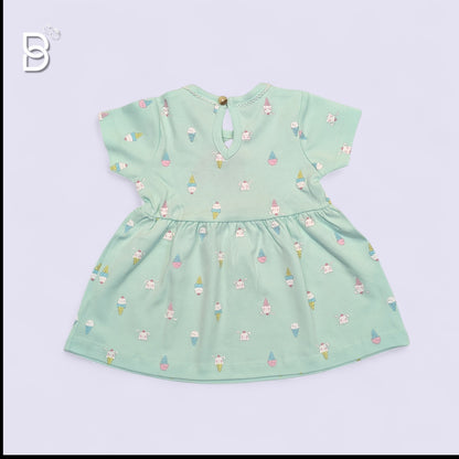 NEWBORN FROCK-GREEN