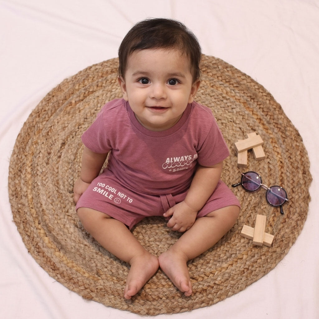 New Born Casual Wear-Rose Colour