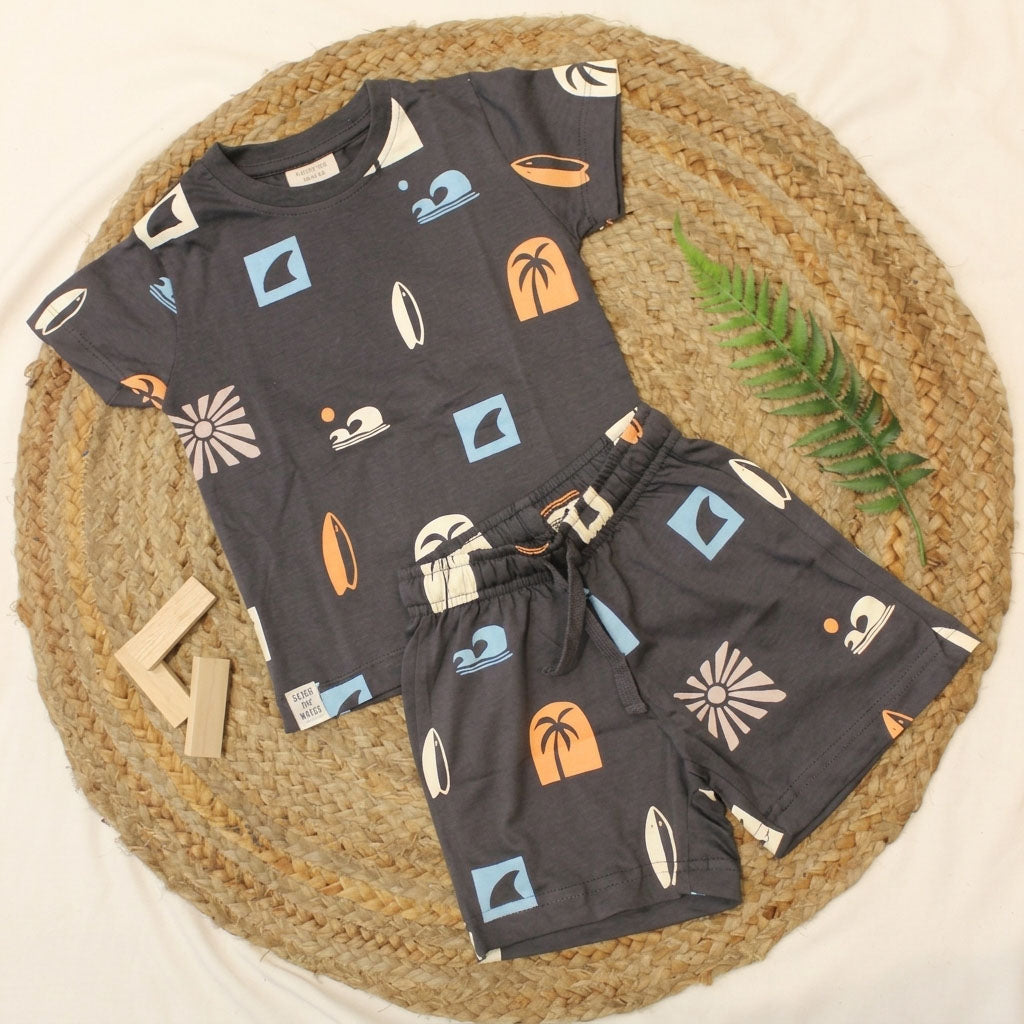 New born casual wear set-Ash Colour