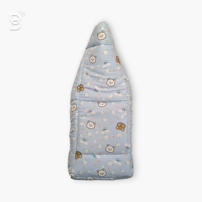 BABY SLEEPING BAG SWADDLE /  BABY NEST / WRAPPER HOODED BABY COVER-SKY BLUE