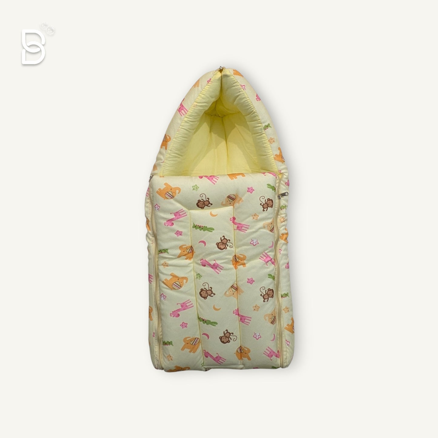 BABY SLEEPING BAG SWADDLE /  BABY NEST / WRAPPER HOODED BABY COVER- YELLOW