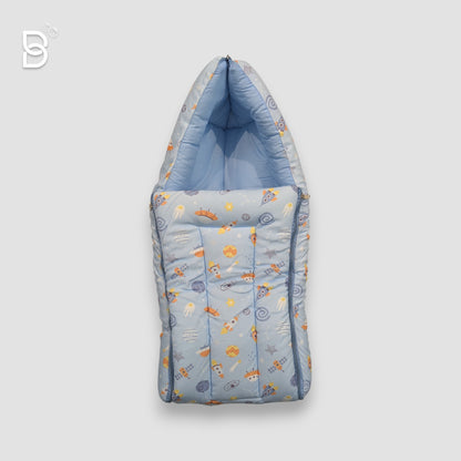 BABY SLEEPING BAG SWADDLE /  BABY NEST / WRAPPER HOODED BABY COVER -SKY BLUE