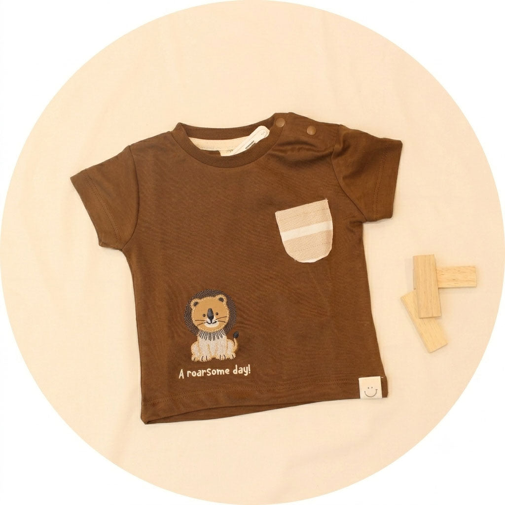 New born casual wear- Brown and Cream
