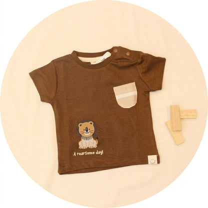 New born casual wear- Brown and Cream