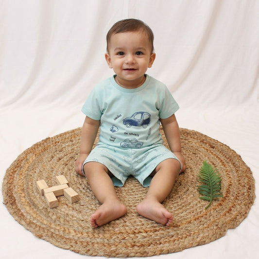 New Born Boys Casual Wear- Mint Green