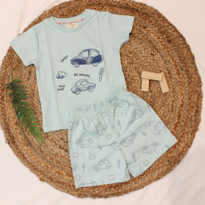 New Born Boys Casual Wear- Mint Green