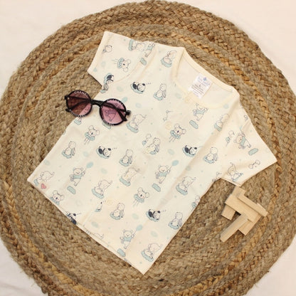 New Born Casual Wear-Cream