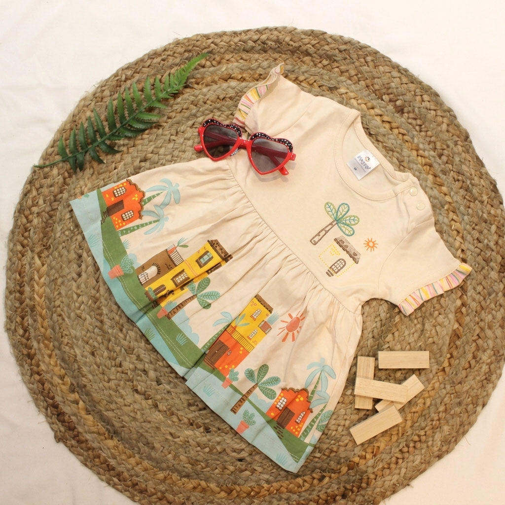 New Born Frock -Cream