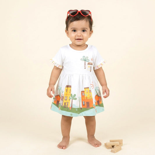 New Born Frocks-White