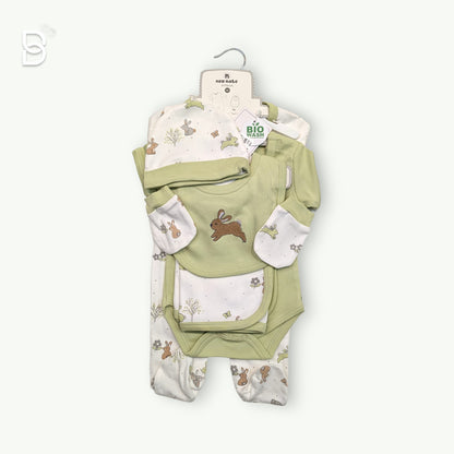 NEWBORN SET-WHITE & GREEN