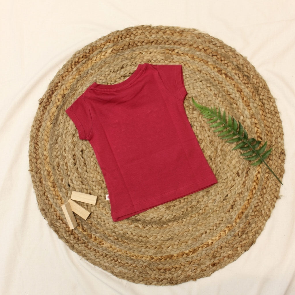 New Born Girls Tee -Berry Red