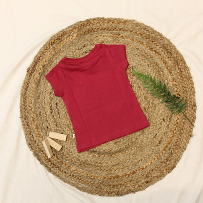 New Born Girls Tee -Berry Red