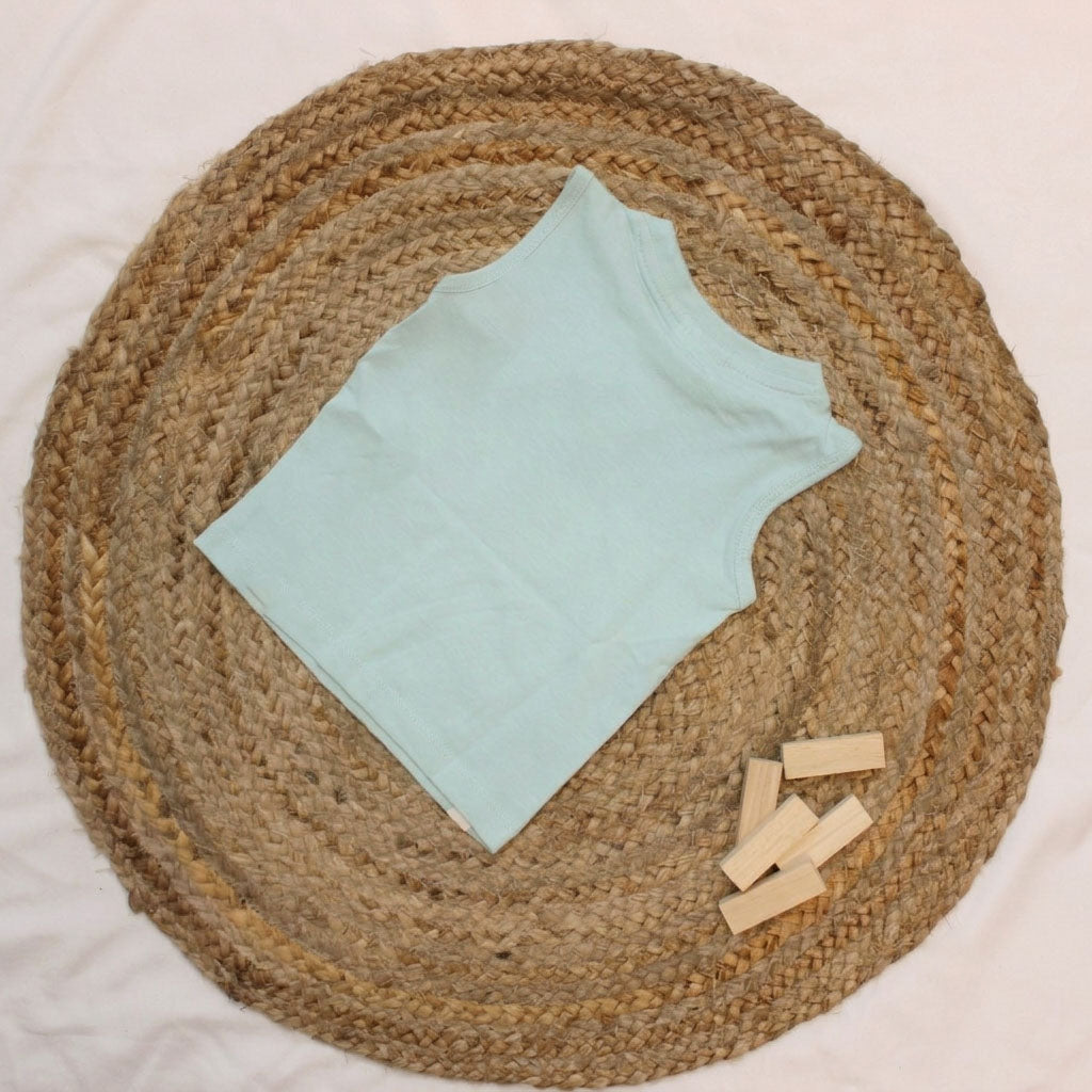 New Born Sleeveless Tee-Mint Green