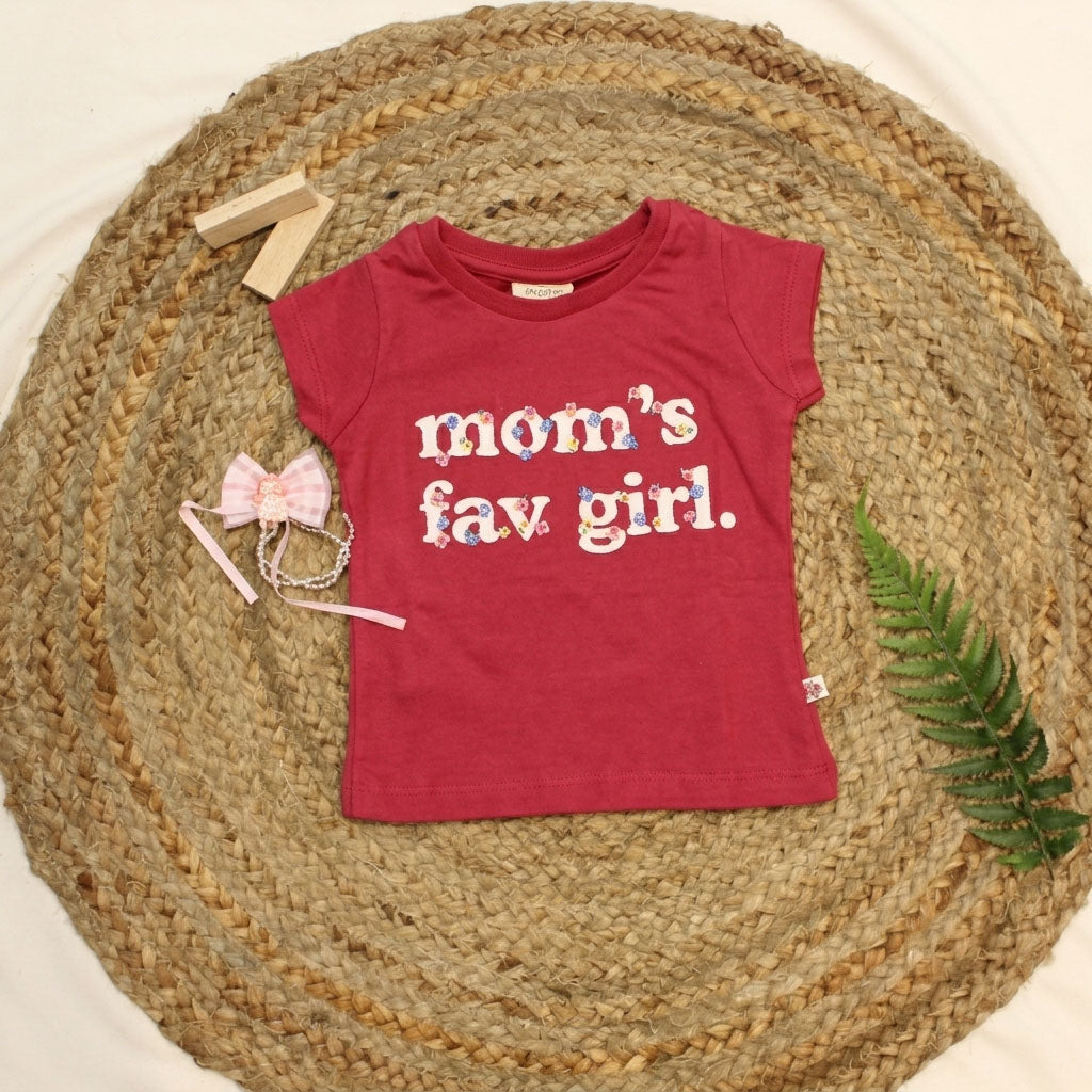 New Born Girls Tee -Berry Red