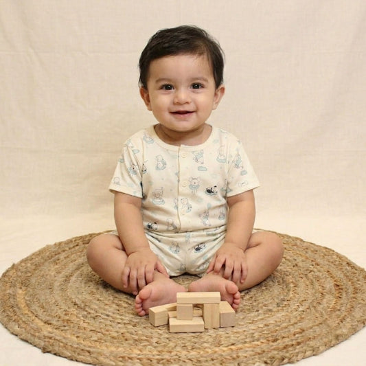 New Born Casual Wear-Cream