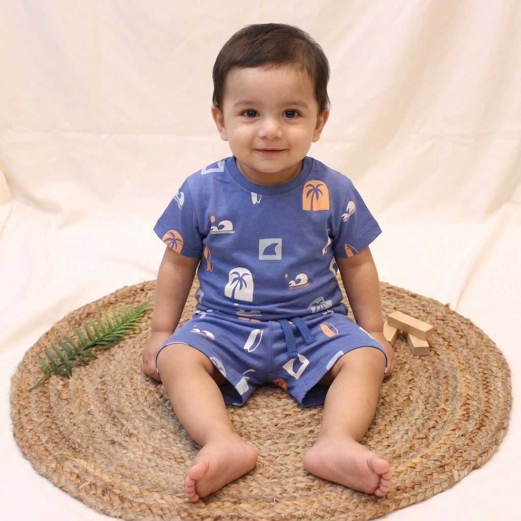 New born caual wear-Blue Colour