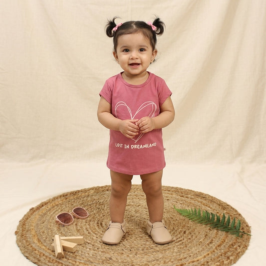 New Born Girls Tee-Dusty Rose