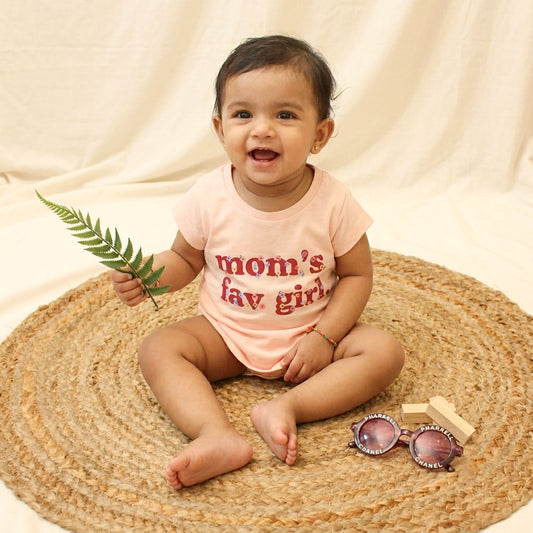 New Born Girls Tee-Peach