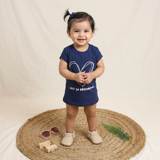 New Born Girls Tee -Navy Blue