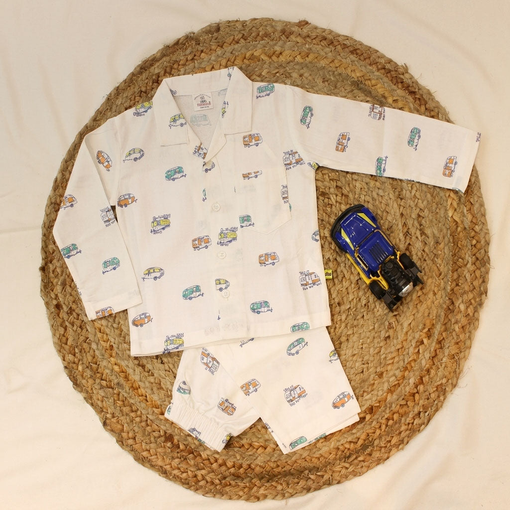 Unisex Night Suits-White Colour