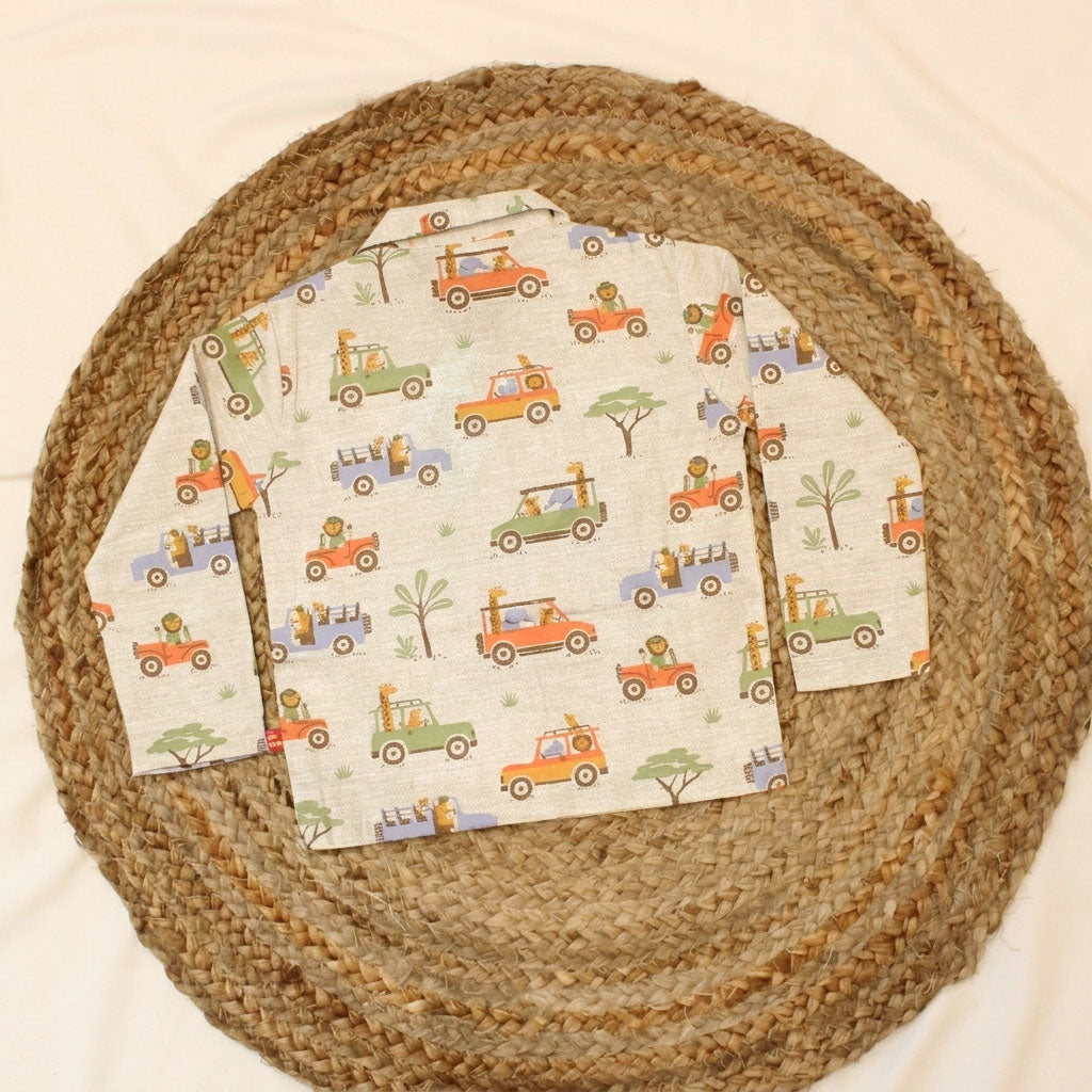 New Born Unisex Safari Jeep Cotton Night Suit