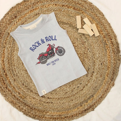New Born Sleeveless Tee-Ash