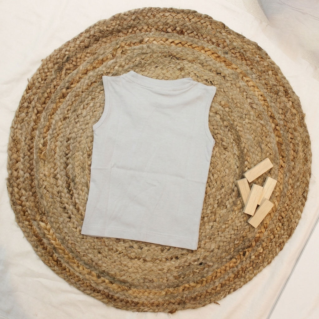 New Born Sleeveless Tee-Ash