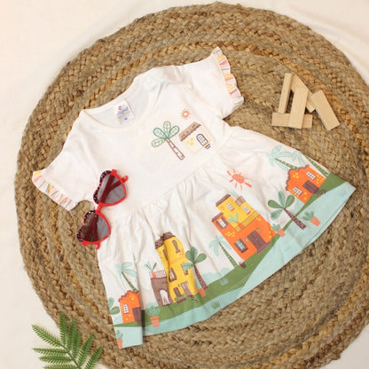 New Born Frocks-White